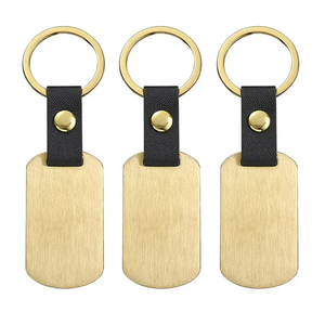 Custom Stainless Steel PU <b>Leather</b> <b>Keychain</b> Blank Square Key Ring for Laser Engraving UV Printing and Company Logo Branding - Product Image 5