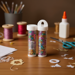 Perline Acriliche in Barattolo 6x6mm 15g Multicolore per Lavori Manuali - Product Image 2