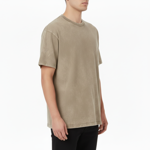 Camiseta de Algodón con Lavado Ácido para Hombre, 230 GSM, Corte Regular, Cuello Redondo, Manga Corta, Ropa Casual, Suave y Ligera, para Uso Diario en Verano, Servicio OEM - Product Image 4