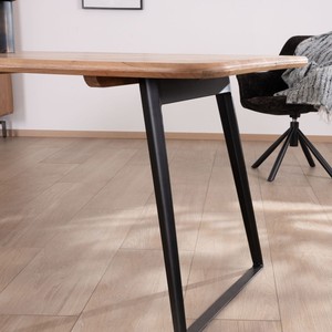 โต๊ะรับประทานอาหารวานดาน่า ไอวอรี่ บาลานซ์ ดีไซน์โปร่งสบาย ทำจากไม้กระถินพร้อมฐานโลหะสีดำ รูปแบบพัซเซิล ขนาด 175 ซม. - Product Image 4