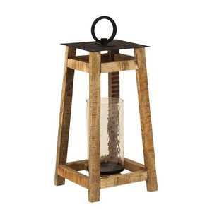 Portavelas de Madera Hecho a Mano con Puerta de Vidrio y Asa de Cuerda, Decoración para Hogar, Jardín y Casa de Campo - Product Image 4