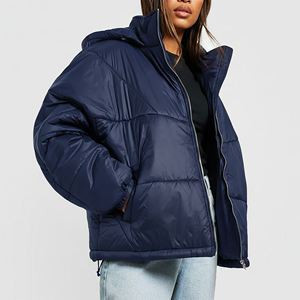 Veste matelassée légère en coton sur mesure, coupe ample, fermeture éclair, broderie, logo imprimé personnalisé, couleur unie - Product Image 3