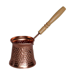 Handmade Pure Copper Turkish Coffee Pot Traditional Engraved Cezve Ibrik Arabic Greek Stovetop Coffee <b>Maker</b> With Wooden Handle - Product Image 4
