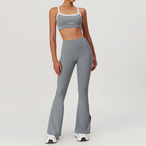 Ensemble 2 pièces sans couture pour femme, respirant, écologique, séchage rapide, avec logo personnalisé, en spandex, pour le sport, le yoga et le lifting des fessiers – Vente chaude - Product Image 3