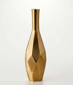 Vase à fleurs géométrique moderne en métal doré, centre de table décoratif de luxe pour mariage, maison, hôtel, fournisseur en gros - Product Image 5