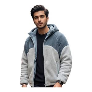 Chaqueta de Forro Polar con Capucha y Cierre de Cremallera para Hombre, Color Sólido, Corte Regular, Ropa Exterior Informal de Invierno, Servicio OEM - Product Image 1