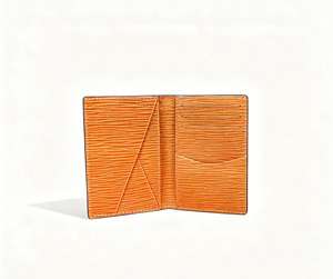 Popular Item Castello Handmade High Quality Genuine Cowhide <b>Embossed</b> Leather Soft Leather Slim <b>Card</b> Case Ripple Texture - Product Image 4
