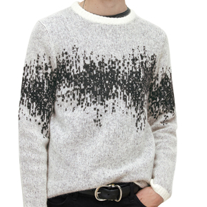Pulls tricotés pour hommes à manches longues, couleur unie, chauds pour l'hiver, 100% personnalisables, style col ras du cou, grammage lourd, OEM/ODM, prix de gros - Product Image 5