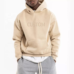 High Quality Cotton Terry Oversize Hoodie Streetwear <b>Thick</b> <b>Fleece</b> Drop Shoulder Plain Blank Custom Men Hoodies - Product Image 3