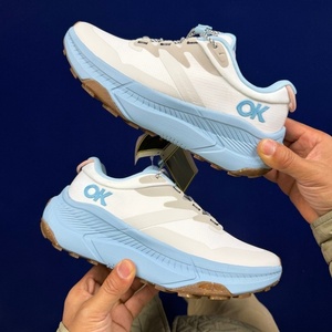 Chaussures de marche décontractées respirantes en mesh pour femmes HOKAS, à lacets, bleu clair et blanc, couleur unie, été, automne, hiver, semelle intermédiaire en EVA - Product Image 2