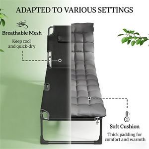 Sedia a Sdraio Pieghevole Grigio Scuro per Esterni e Prendisole da Giardino - Product Image 2