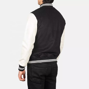 Customized Men's Trendy Varsity Bomber <b>Jacket</b> Fashionable Loose Casual Style with Stand Collar and Embroidered Patches - Product Image 6