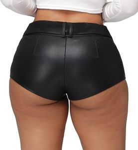 Shorts en similicuir pour femmes, shorts en cuir végétalien de luxe, marque personnalisée OEM ODM, vente en gros, usine - Product Image 4