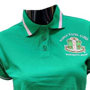 <b>Women</b> Green Cotton Polo Shirt Short Sleeve Casual <b>Top</b> Embroidered Graphic Apparel Fashion Daily Wear Comfortable Stylish - Product Image 4