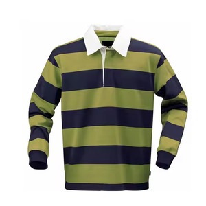 Breathable Soft Rugby Polo <b>Shirt</b> Men's Long Sleeve Custom 100% <b>Polyester</b> Plain Printed Breathable Rugby Jersey for Men - Product Image 4