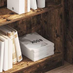 Bibliothèque rectangulaire moyenne en bois d'ingénierie chêne fumé – Collection de bibliothèques élégantes - Product Image 3