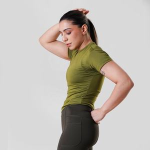 Camisetas de Yoga y Gimnasio de Manga Corta Reversibles Ligeras Personalizadas para Mujer, Ropa Deportiva Activa de Compresión sin Costuras - Product Image 5