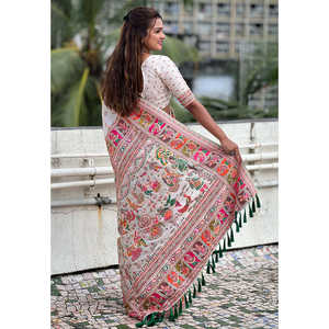 ผ้าไหมแคชเมียร์พัชมีนา ทออย่างประณีต พร้อมลายปักดิ้นทอง 700 กรัม ชุดทำงานสุดหรู - Product Image 3