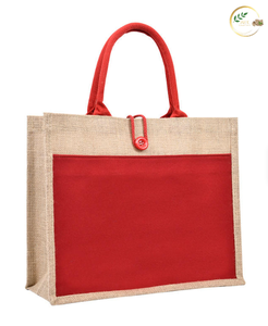 Grand sac fourre-tout de plage en jute écologique avec poignées en coton doux et option d'impression personnalisée - Product Image 3