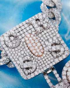 Bereal Custom Moissanite Brilliant Cut Iced VVS Hiphop <b>Name</b> Letter Pendant 925 Silver 18K Gold Necklace <b>Chain</b> Certified - Product Image 2