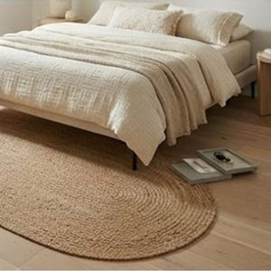 Hot Sale Latest Stylish Modern <b>Oval</b> Jute Area <b>Rug</b> Set Braided Flat Pile Rubber Backing Non Slip For Hallway Home Use - Product Image 5