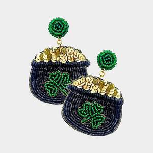 Boucles d'oreilles pendantes élégantes faites à la main avec perles de rocaille pour femmes, bijoux en gros à prix de gros - Product Image 1