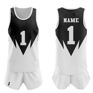 Uniforme de volley-ball sans manches à col en V, 100 % polyester, respirant, avec logo personnalisé de haute qualité, pour ensembles de vêtements de sport unisexes - Product Image 4