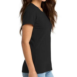 Camiseta Básica de Manga Corta para Mujer, Algodón Premium, Tejido Suave, Cuello Redondo, Colores Sólidos - Product Image 6