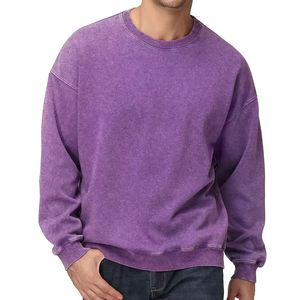 เสื้อสเวตเชิ้ตคอกลมทรงปกติสำหรับผู้ชาย ผ้าฝ้าย 100% ล้างสีแบบแอซิดวอช เหมาะสำหรับฤดูหนาว ราคาขายส่ง ขายดีที่สุด ออกแบบและสั่งตัดไซส์ได้ - Product Image 3