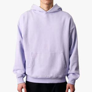 Winter 100% Cotton Plain Dyed Oversized Heavyweight <b>Hoodie</b> Men's Custom Design Causal Wear Drop Shoulder Pullover Trendy <b>Hoodie</b> - Product Image 6