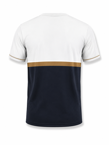 Camiseta de Hombre con Bloques de Color, Manga Corta, Cuello Redondo, Corte Regular, Ribete en Contraste, Diseño Sólido, Tejido de Punto, 100% Poliéster, Estilo Casual - Product Image 2