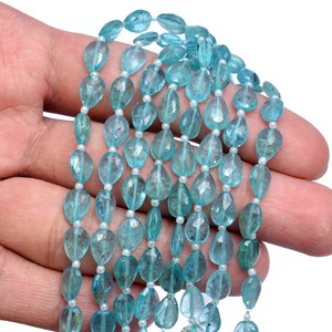 Sky Apatite 6x9mm Faceted Pear Briolette Fancy <b>Beads</b> Natural <b>Blue</b> Apatite Semi Precious Gemstone Loose <b>Beads</b> For Jewelry Making - Product Image 3