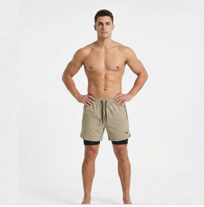 Nouvel Arrivage Short de Sport Homme en Polyester à Carreaux Rouges, Taille Mi-Haute, Séchage Rapide, avec Cordon de Serrage, pour l'Été et la Salle de Sport, Vente en Gros - Product Image 3