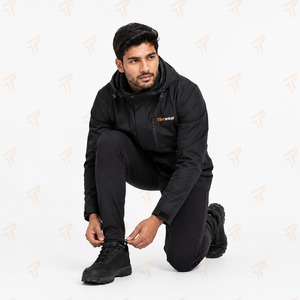 Chaqueta Impermeable Larga con Capucha para Hombre TiierWear, Cuello Alto con Cierre, Ropa de Trabajo para Invierno - Product Image 3