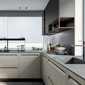 Ensemble d'armoires de cuisine modernes personnalisées JY Project en MDF avec plan de travail en quartz/granit, poignées métalliques, designs d'organisation de luxe - Product Image 4