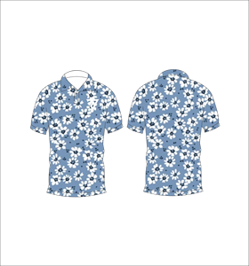 Men’s Blue <b>White</b> Daisy Floral Print <b>Polo</b> Shirt Short Sleeve Casual Summer <b>Golf</b> Shirt - Product Image 6