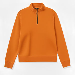 Sweat-shirt demi-zip pour homme, col montant, décontracté, doux, chaud, en polaire, manches longues, hiver, uni, écologique - Product Image 1