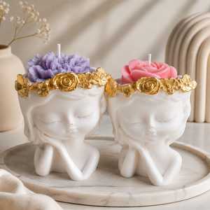 Handmade Soy Wax Customized Shape Scented <b>Candle</b> with 20-40 Hours Burning Time Romantic Floral Design Home Decor Wedding <b>Gift</b> - Product Image 3