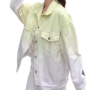 Chaqueta vaquera de manga larga con degradado de alta calidad para mujer, abrigo de mezclilla con estampado tie-dye, ropa de calle de moda para mujer - Product Image 6