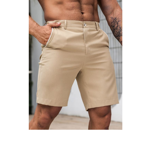 Shorts cargo bermuda respirants pour hommes grandes tailles, en coton écologique, taille basse, décontractés de luxe, extensibles, taille élastique, 160g - Product Image 6