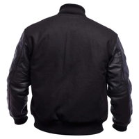 Veste universitaire d'hiver noire de luxe personnalisée unisexe, col montant, imperméable, polyester/coton, streetwear pour la vente en gros