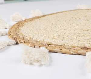 Décoration murale en panier tissé, artisanat en osier, petit macramé, art mural bohème pour la décoration de la maison - Product Image 3