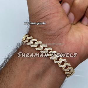Men's 925 Silver Diamond Cuban Chain Moissanite Bracelet <b>Micro</b> Pave Round Brilliant Cut Hiphop Style Everyday Wear luxury gifts - Product Image 6
