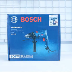 Perceuse à percussion électrique GSB 600, 600 W, moteur à balais, AC 220-240V, conception de haute qualité, robuste, couple maximal de 74 pi-lb, fabriquée en Allemagne, carbone - Product Image 1