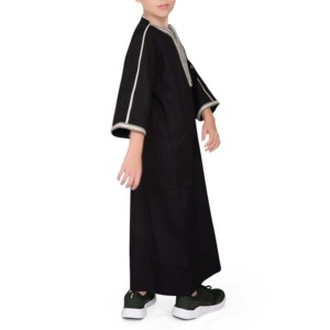 Último Diseño Islámico con Cuello en V, Túnica Modesta Árabe para Niños, Tallas Grandes, para Todas las Estaciones, Thobe Thawb, Manga Regular, Túnica Combinada - Product Image 5