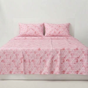 Parure de lit et 2 taies d'oreiller Bloomingdale, imprimé géométrique, 100% coton, 150 fils/cm², qualité A, toutes saisons - Product Image 4