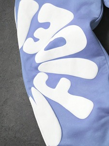 Survêtements en molleton 100% coton bleu ciel, imprimés personnalisés, de qualité supérieure, sweat-shirt à capuche et pantalon de jogging, 2 pièces, pour l'hiver - Product Image 5