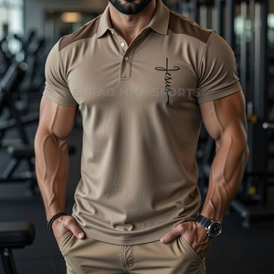 Polo de golf à manches courtes pour homme, sublimation, boutons, avec logo brodé personnalisé - Product Image 1