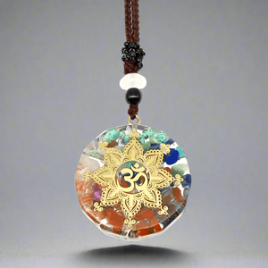 Om Symbol Necklace with 18K Gold Plating Zircon and Pearl Accents 30-Inch Adjustable <b>Rope</b> <b>Chain</b> for Men - Product Image 2