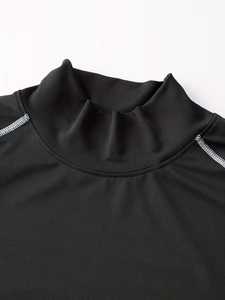 Nouveau design – Haut de compression athlétique pour homme, coupe ajustée, chemise de sport performante, motif uni, idéal pour l'entraînement et la gym - Product Image 6